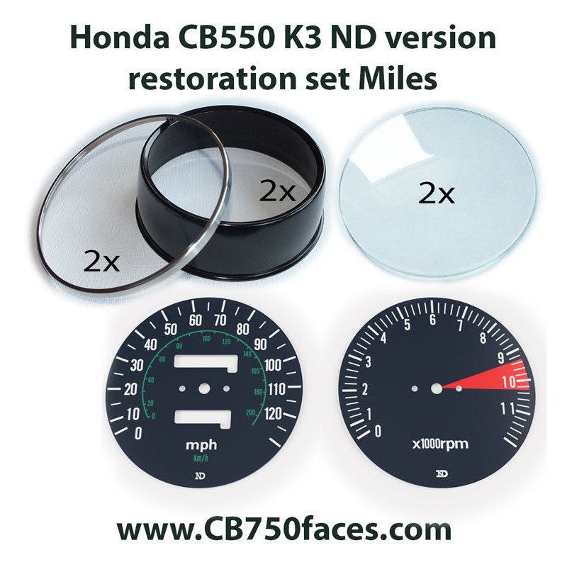 Honda CB550K3 F2 gauge restoration set tacho and speedo gauge clock